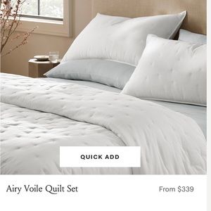 Boll and Branch Airy Voile white King Quilt, and one king sham